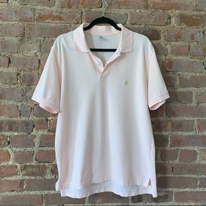 Vintage Brooks Brothers Pink Cotton Short Sleeve Slim Fit Performance Po…